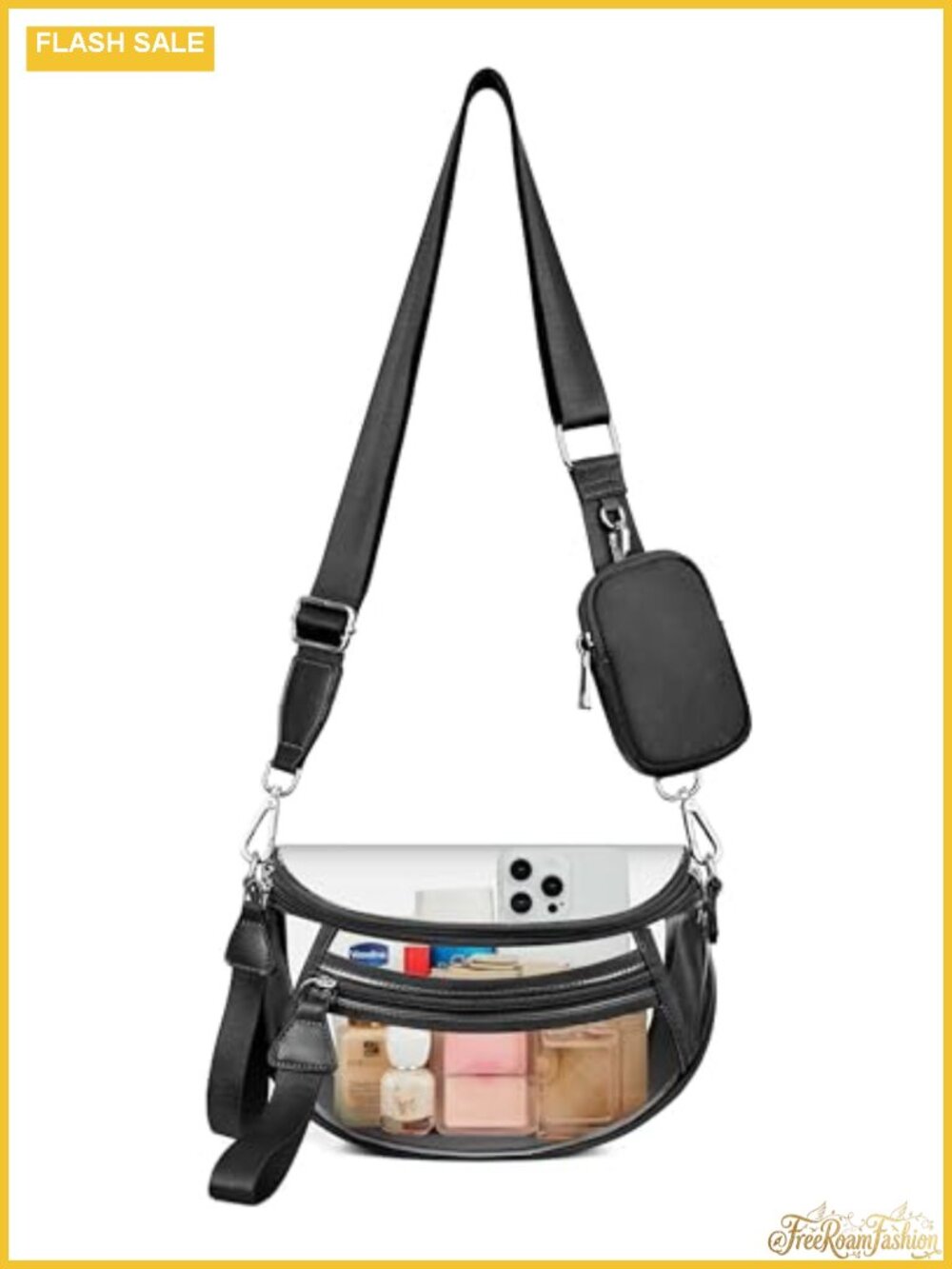 Clear PVC Crossbody Bag Stadium Approved RFID Blocking Pouch